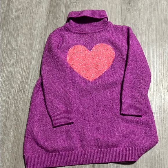 4/$30 GAP Purple Sweater Dress with Pink Heart 2T - Picture 1 of 1